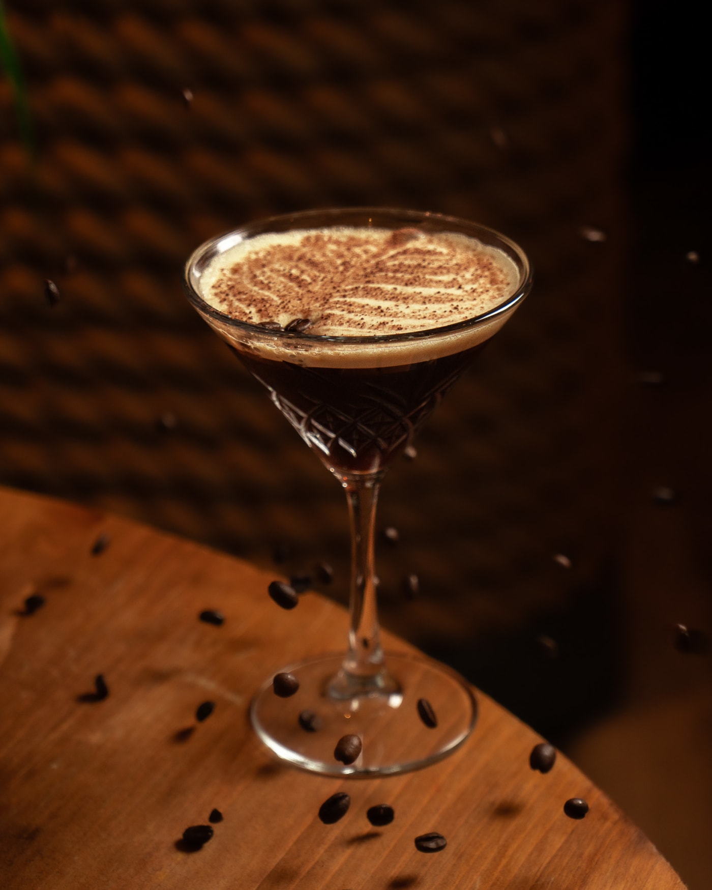 Espresso martini with coffee beans at The Ship Inn, Musselburgh