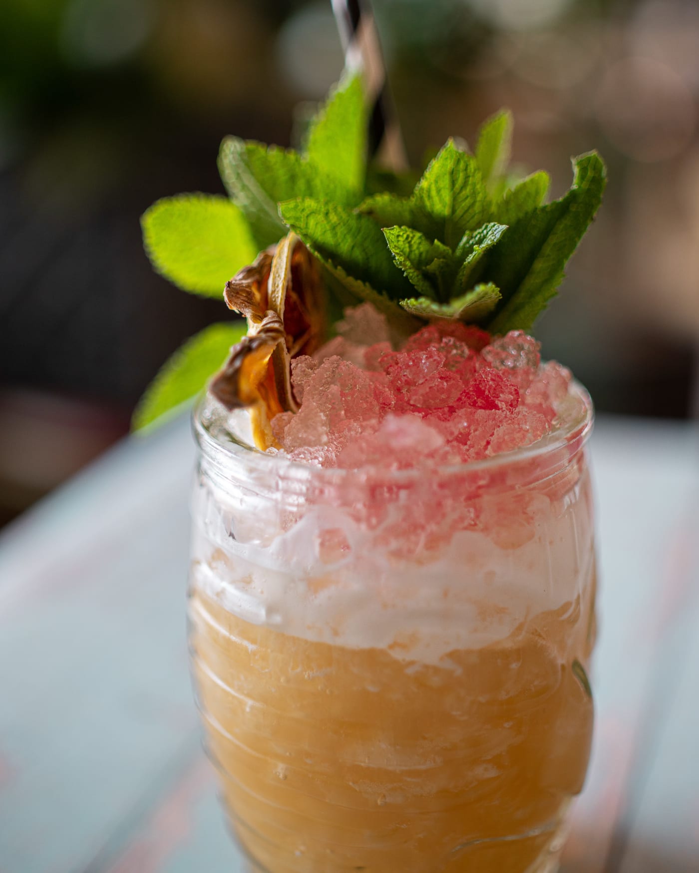Crushed ice cocktail with fresh mint at The Ship Inn, Musselburgh