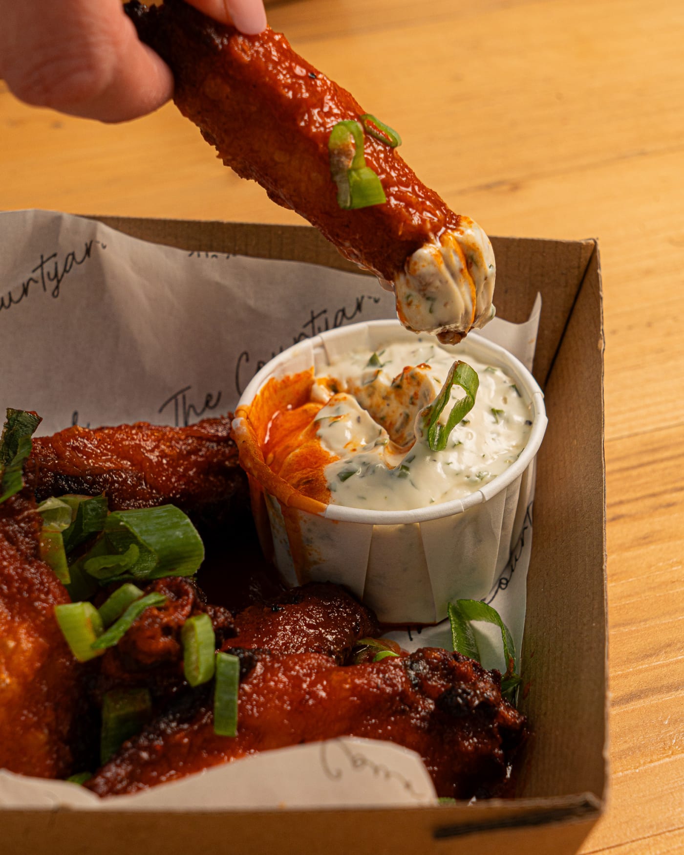 Chicken wings with dips at The Ship Inn, Musselburgh