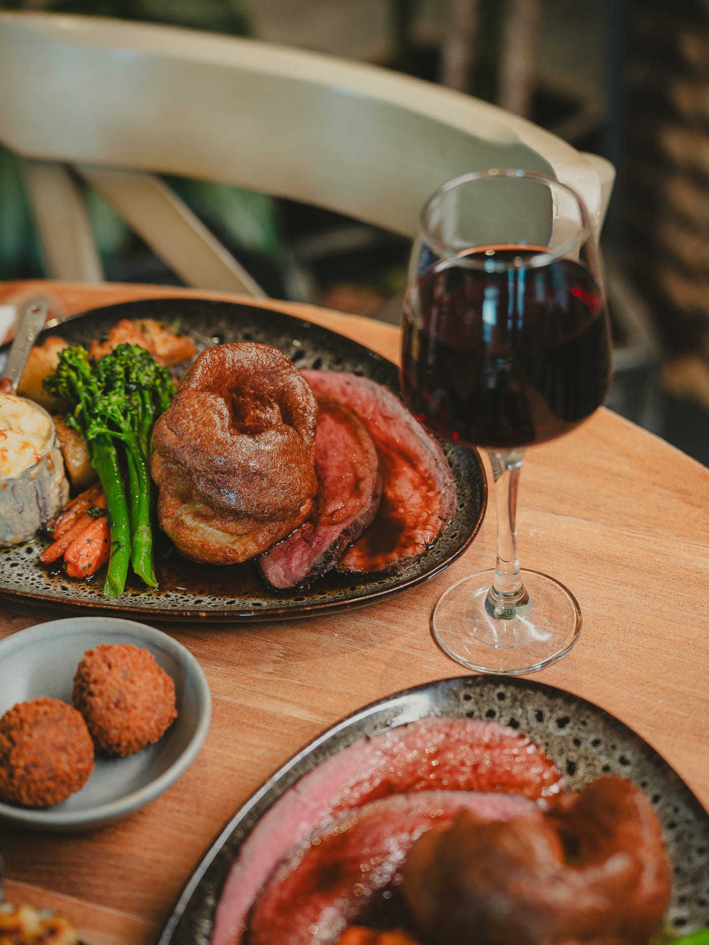 Sunday roast with a glass of red wine at The Ship Inn, Musselburgh