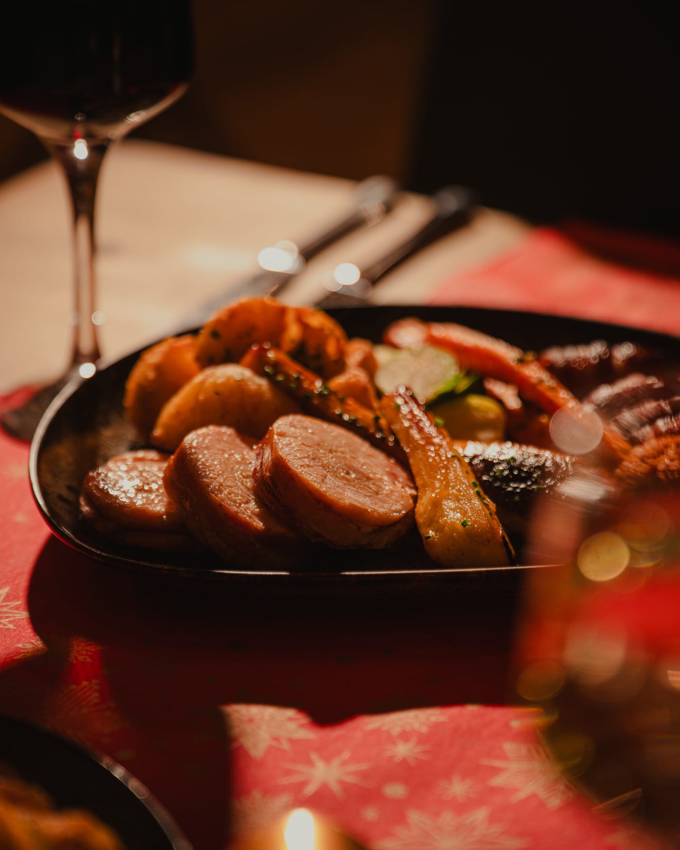 Christmas turkey plated at The Ship Inn