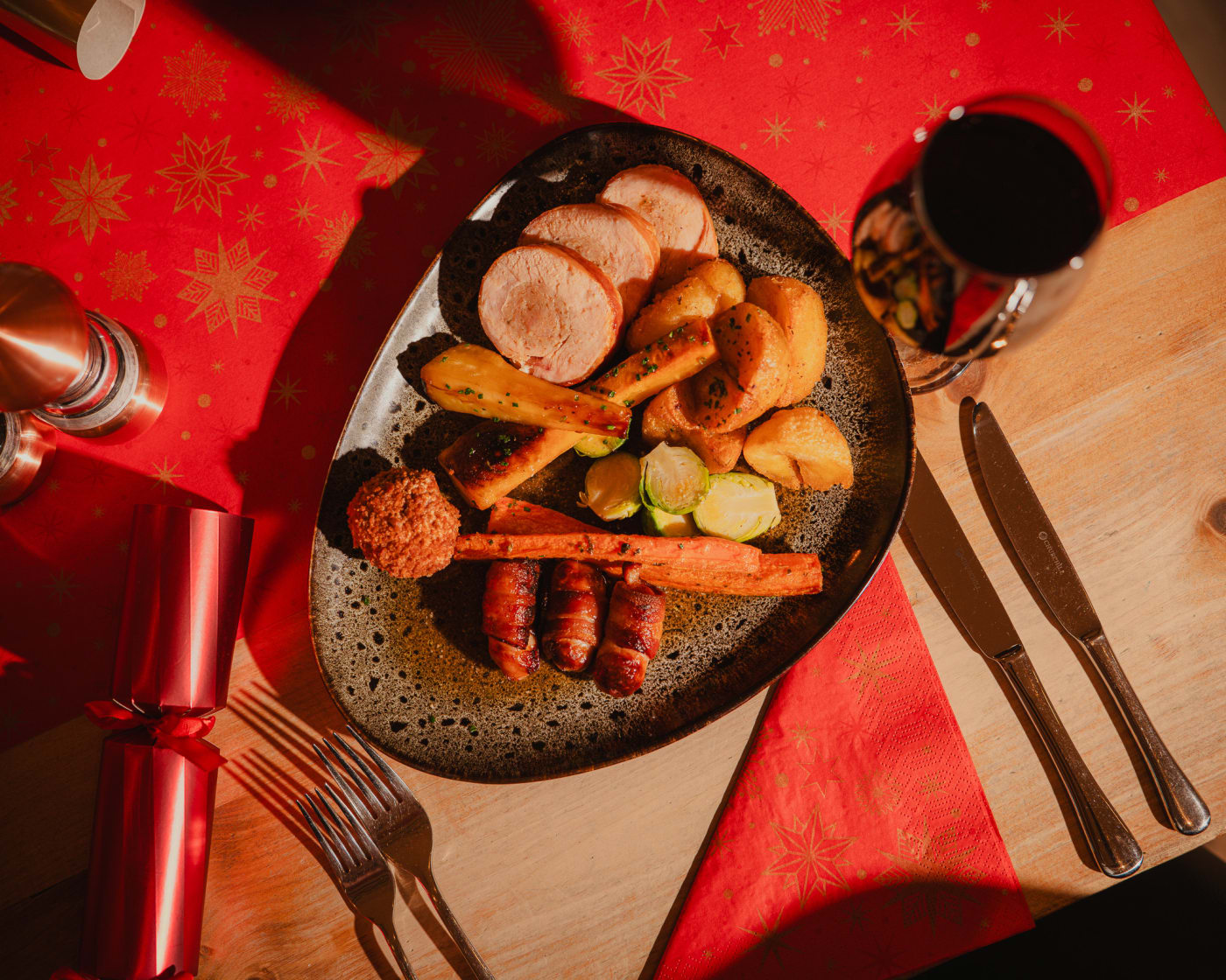 Christmas dinner plated at The Ship Inn, Musselburgh
