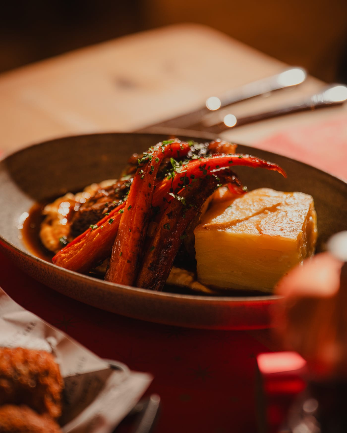 Christmas roast beef with parsnips at The Ship Inn