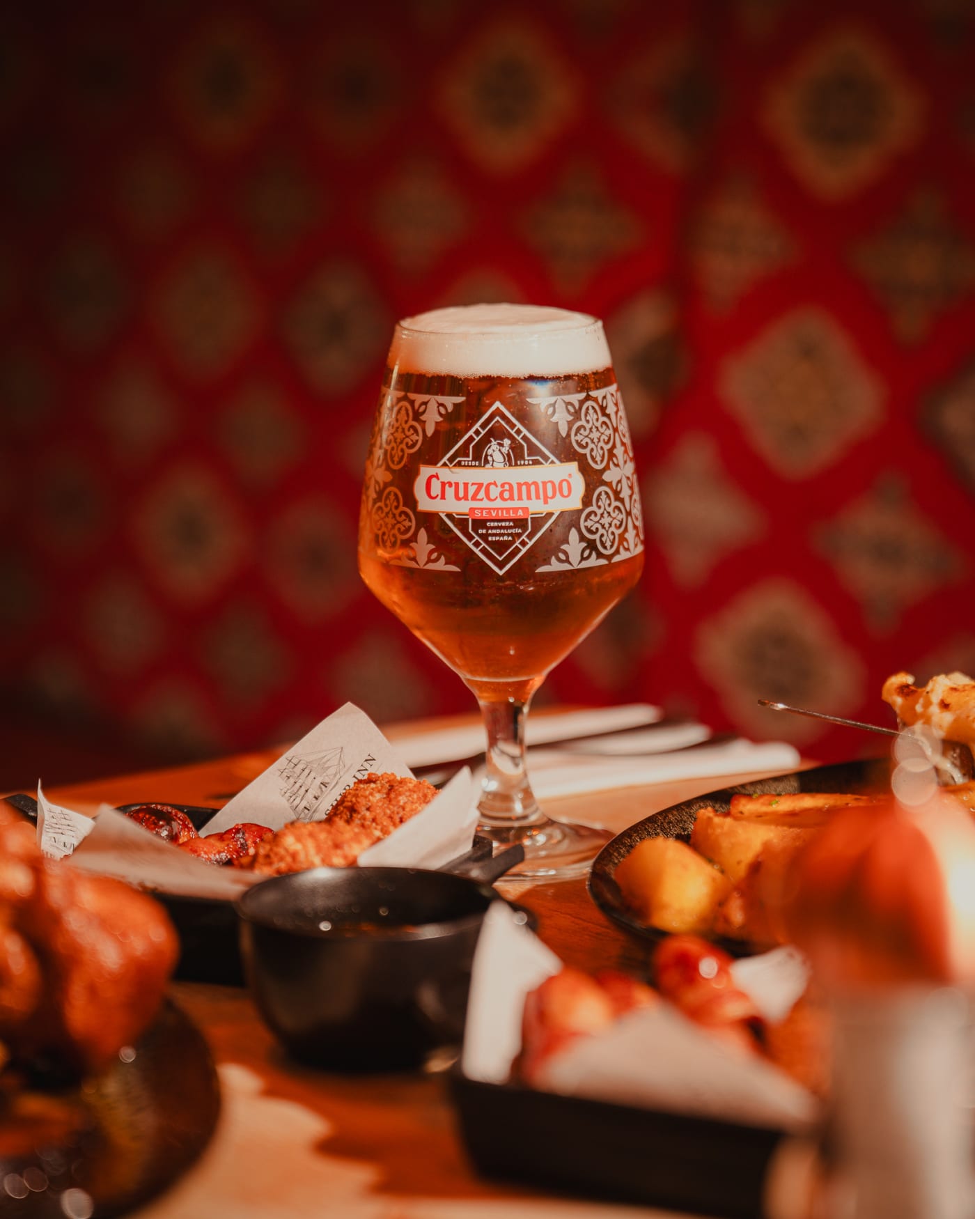 Pint of beer at The Ship Inn's Christmas menu shoot