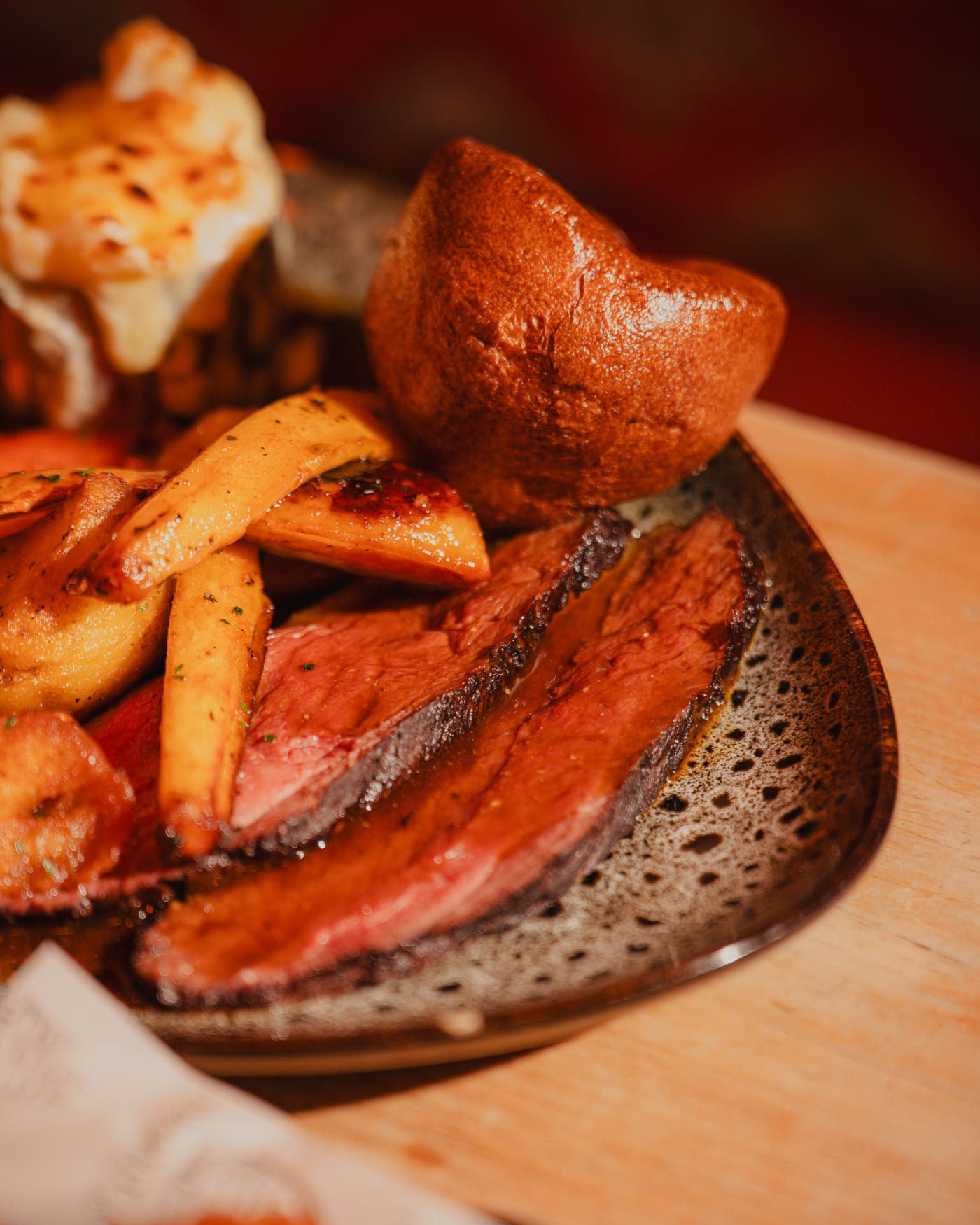 Christmas Yorkshire pudding with roast beef at The Ship Inn, Musselburgh