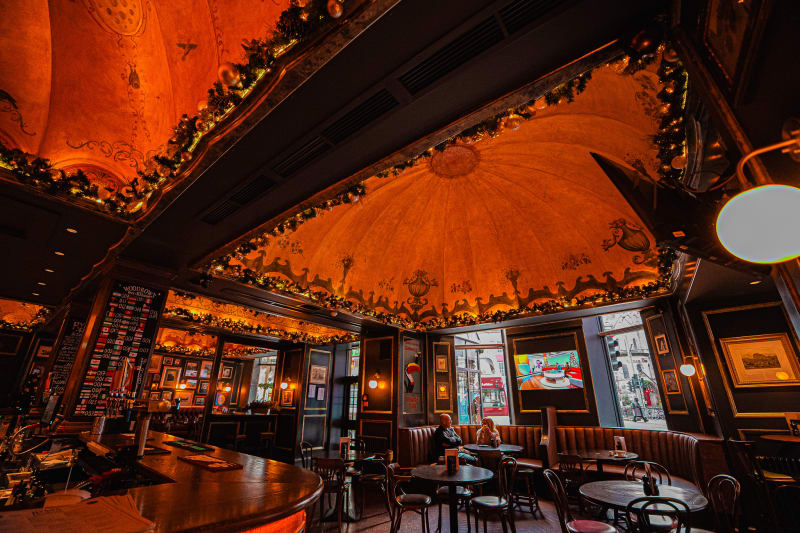 Festive interior of Ryan's of Edinburgh at Christmas