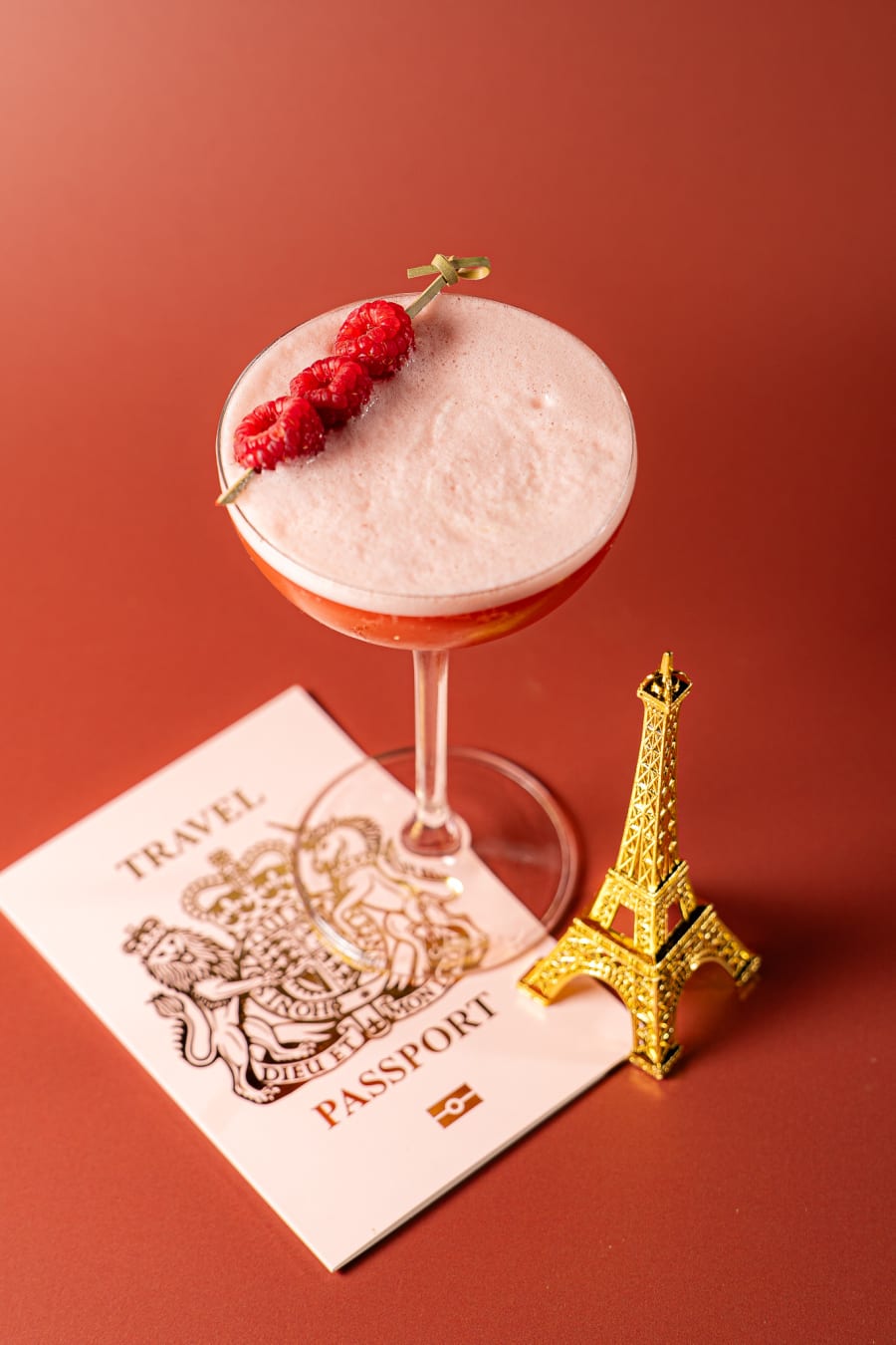 French Martini styled with a travel passport at The Dome