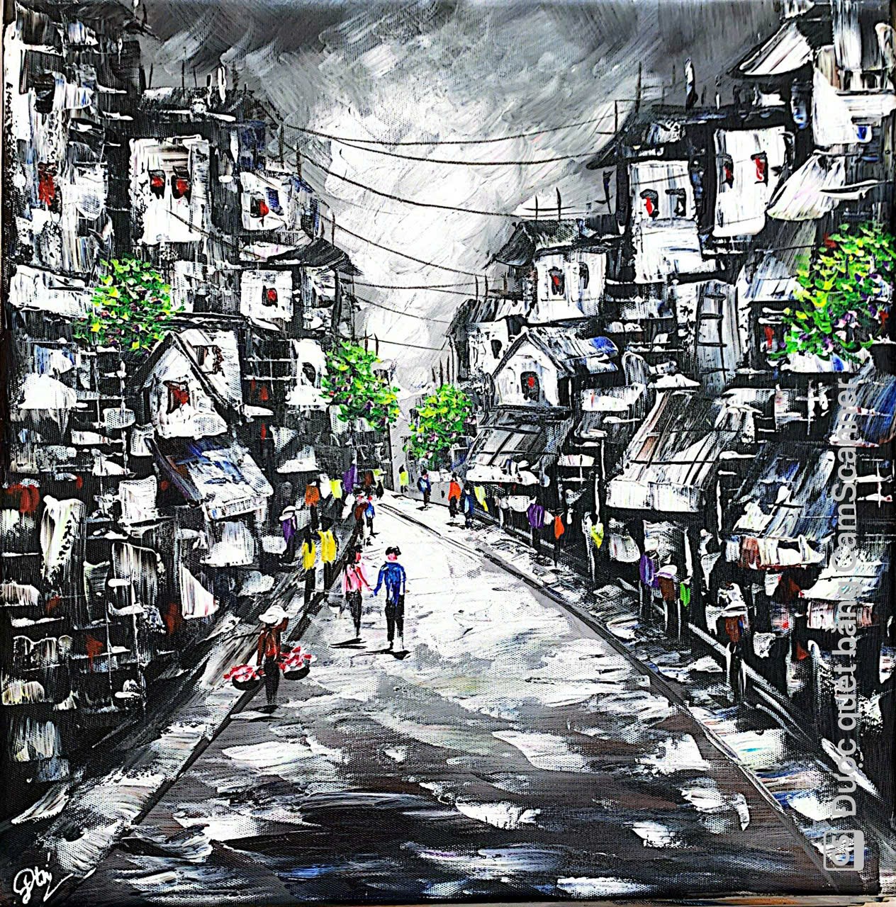 Black and white street