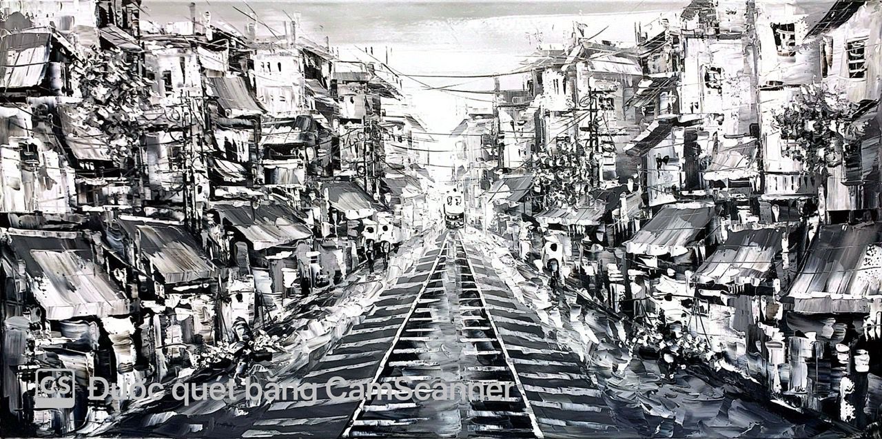 Black and white train street 2
