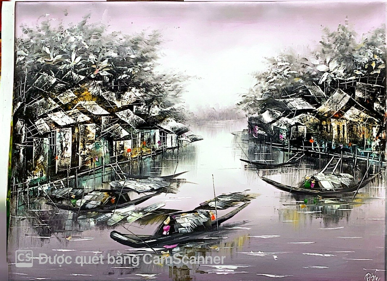 Black and white fishing village