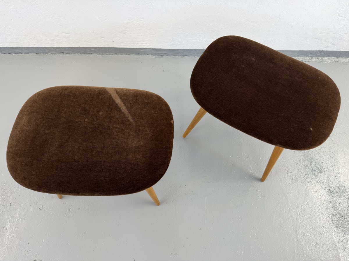 Párové retro stoličky / taburety, bruselský styl, 60.–70. léta — fotka 2