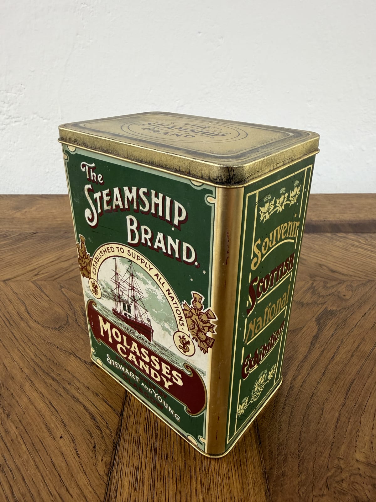 Retro plechová dóza The Steamship Brand, Anglie, 70. léta