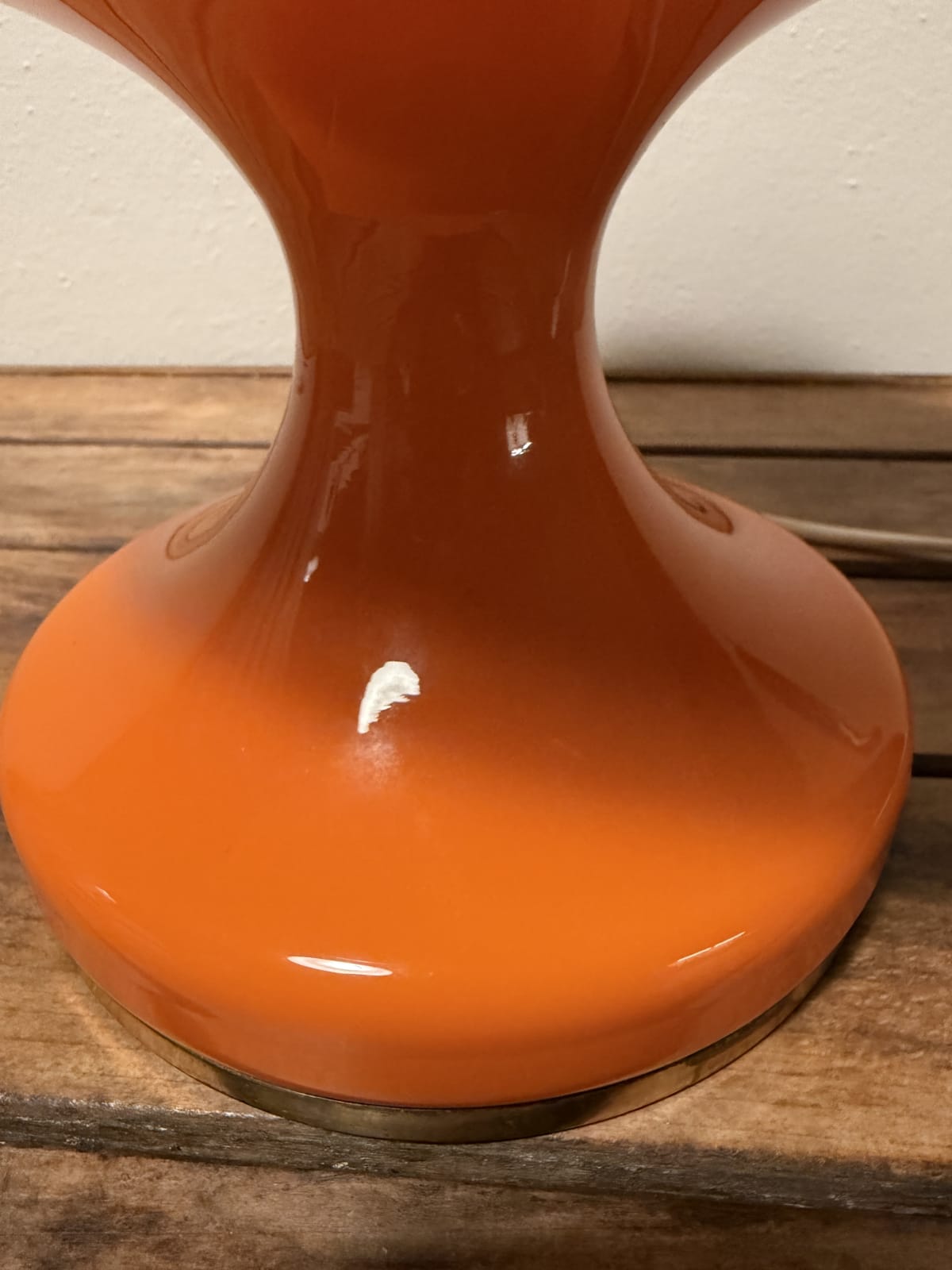 Retro skleněná stolní lampa / Štěpán Tabery, OPP Jihlava, 70. léta — fotka 3
