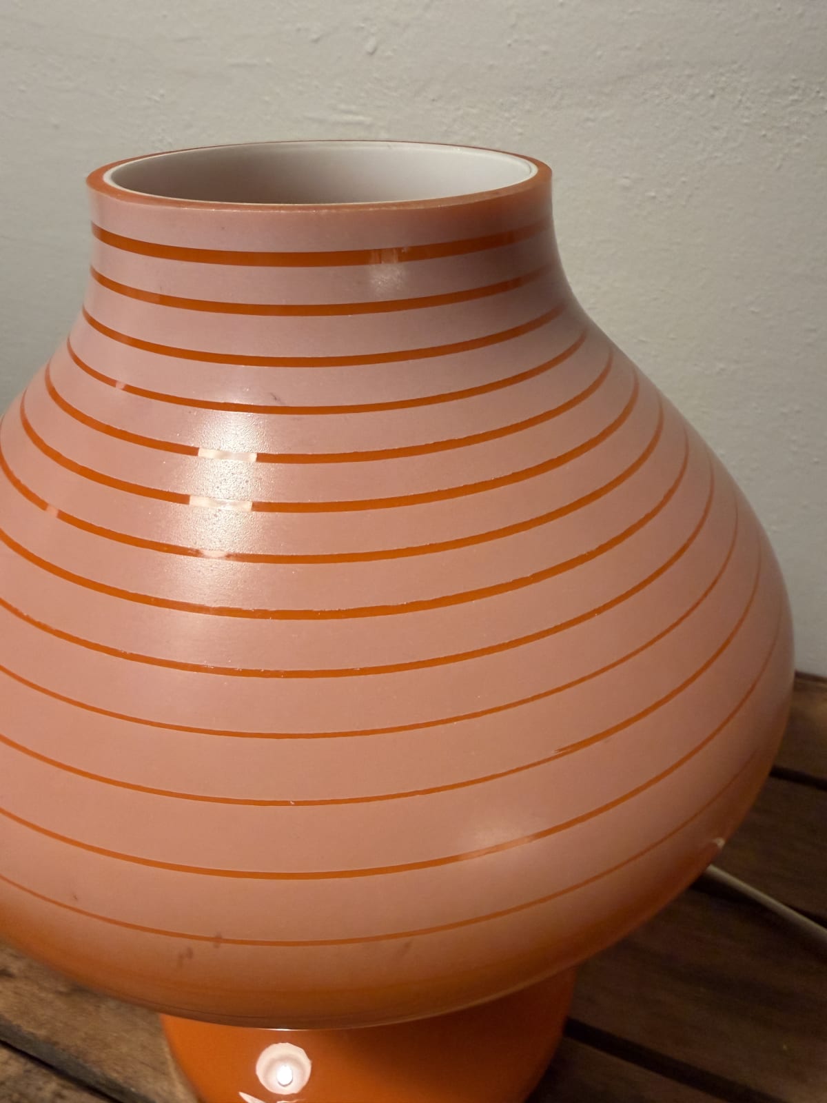 Retro skleněná stolní lampa / Štěpán Tabery, OPP Jihlava, 70. léta — fotka 4