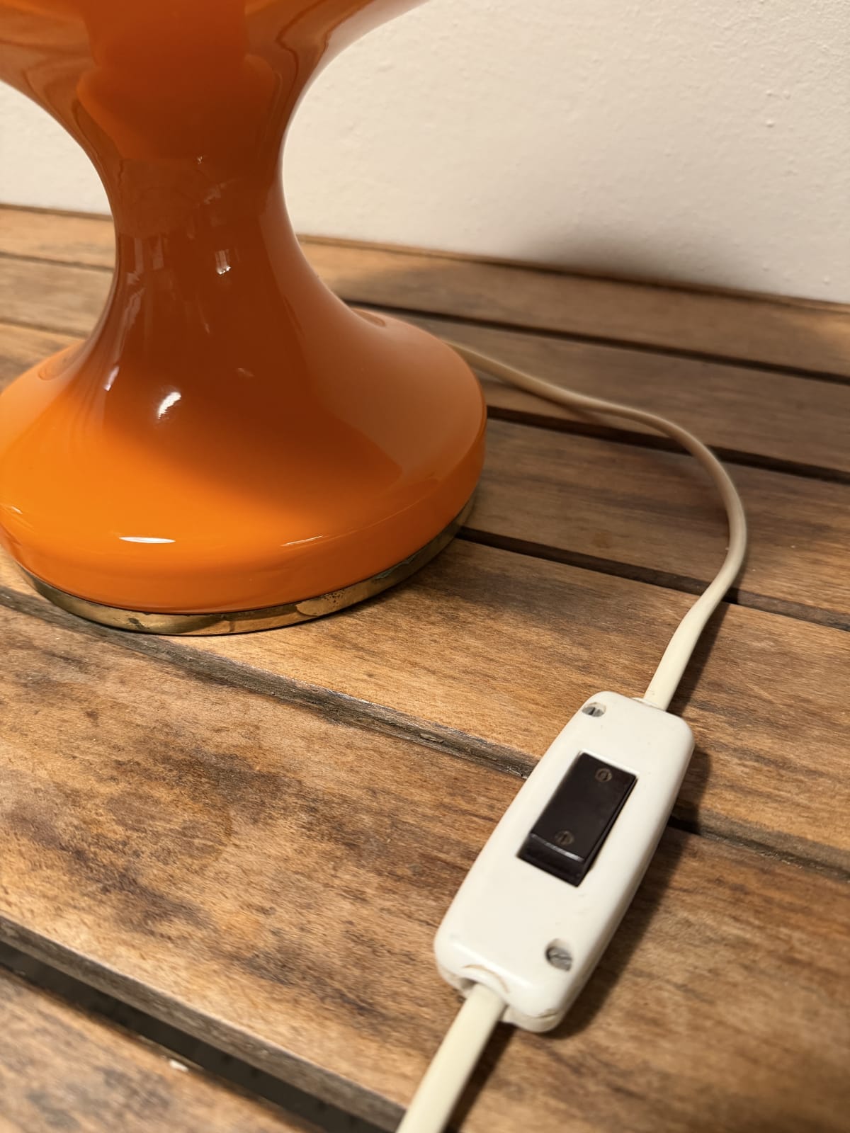 Retro skleněná stolní lampa / Štěpán Tabery, OPP Jihlava, 70. léta — fotka 5