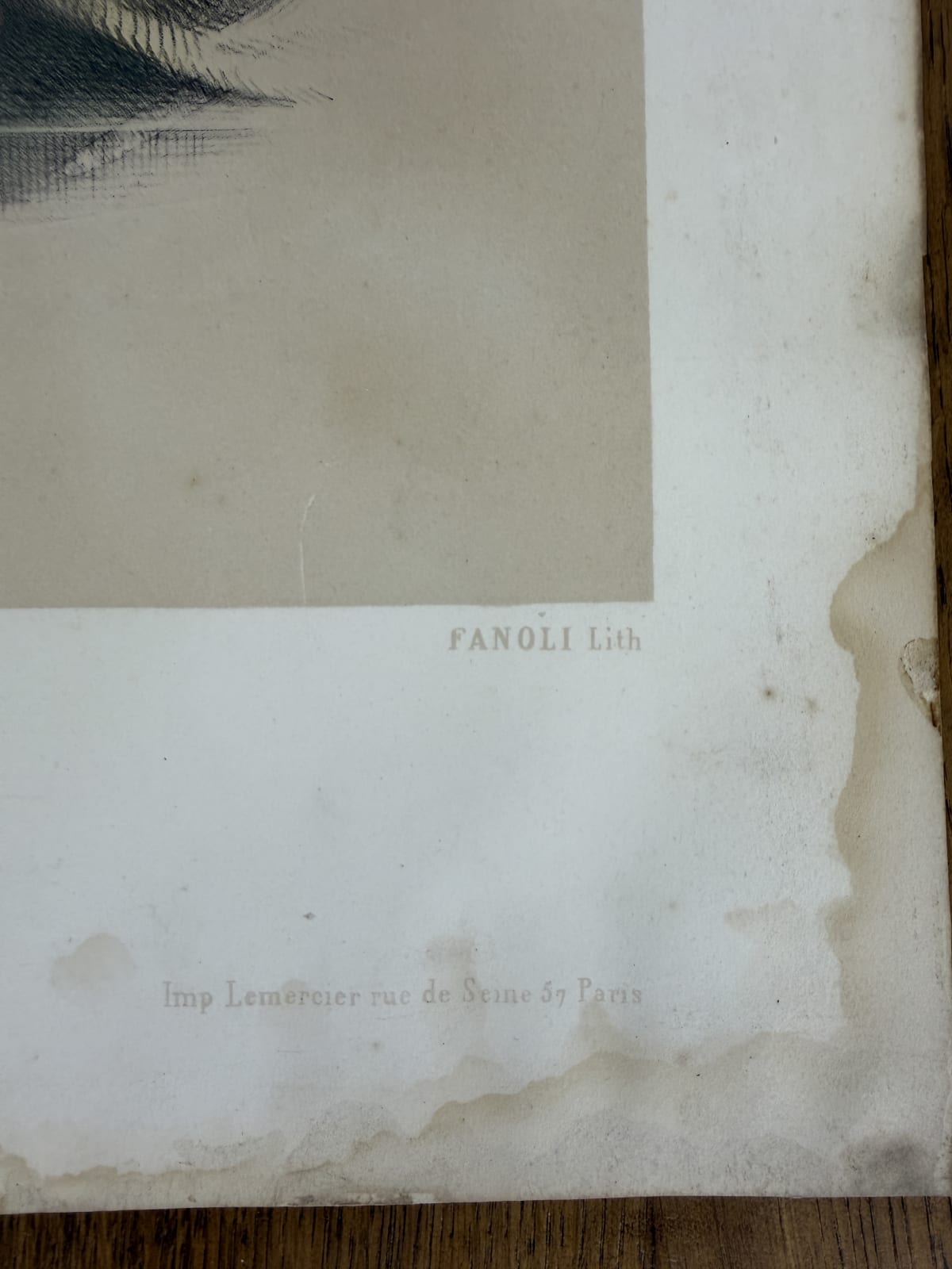 Sv. Josef s Ježíškem – kolorovaná litografie podle Murilla, Paříž, 19. století — fotka 4