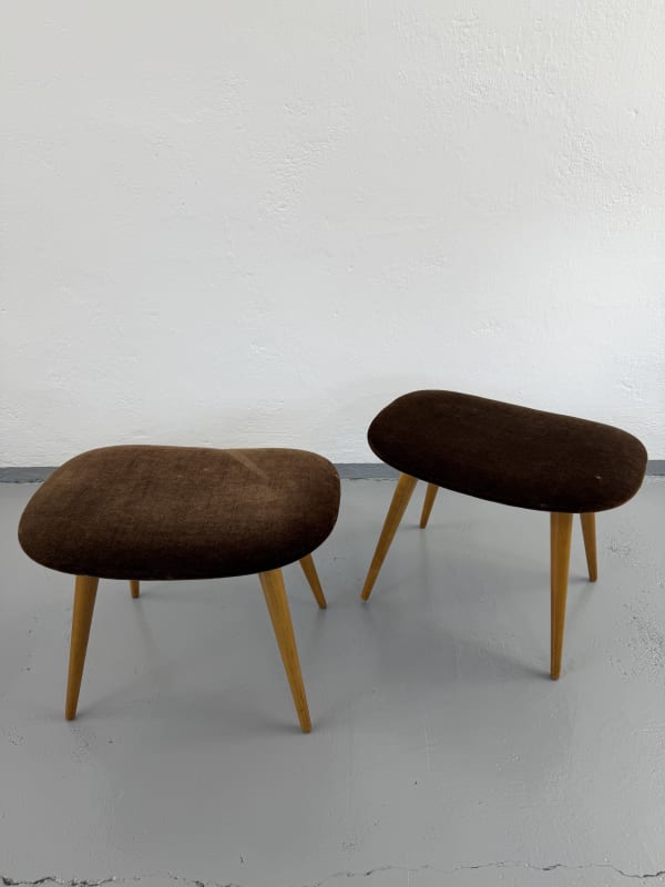 Párové retro stoličky / taburety, bruselský styl, 60.–70. léta