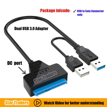 High-Speed USB 3.0 to SATA Hard Drive Connector Cable with  12V Adapter  thumbnail 3