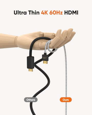 Ultra Thin HDMI Cable Male to Male, 3.3ft / 1M HDMI 2.0 High-Speed, 4K@60Hz, 3D, ARC for PS4, Xbox, TV, Monitor, Laptop — Cable Creation thumbnail 3