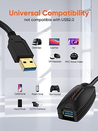 5m Desktop SuperSpeed USB 3.0 Extension Cable - USB Type A (M) to Type A (F) 16.4 ft Active Extender - Skytech thumbnail 4