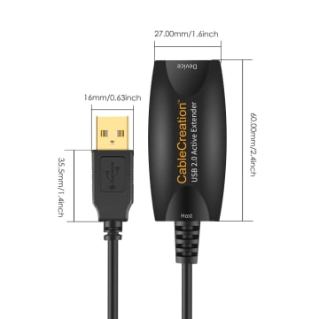 5m Desktop SuperSpeed USB 3.0 Extension Cable - USB Type A (M) to Type A (F) 16.4 ft Active Extender - Skytech thumbnail 3