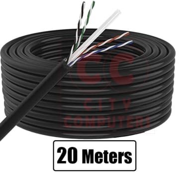 SkyTech Double PVC Cat6 Ethernet Cable for Modem, Router, PC & Laptop - Black LAN Patch Lead - Image 1