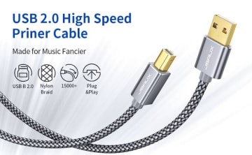 JsAUX USB 2.0 High-Speed Printer Cable A Male to B Male Braided for Printers & Scanners in Pakistan thumbnail 3
