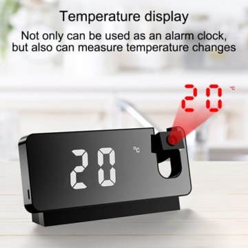 LED Digital Projection Alarm Clock USB Electronic Ceiling Projector 180 Degree Rotation Beside Desktop Clock thumbnail 4