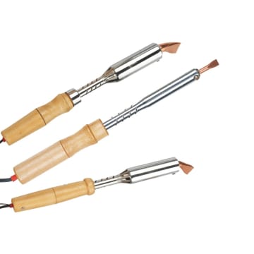 SkyTech 220V Heavy Duty Electric Soldering Iron 75W Chisel Tip Wood Handle for Electronics DIY - alternate view