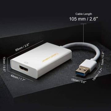 CableCreation HD 1080P@ 60Hz USB 3.0 to HDMI-Compatible Adapter External Graphics Card Audio Video Converter Cable for PC TV thumbnail 3