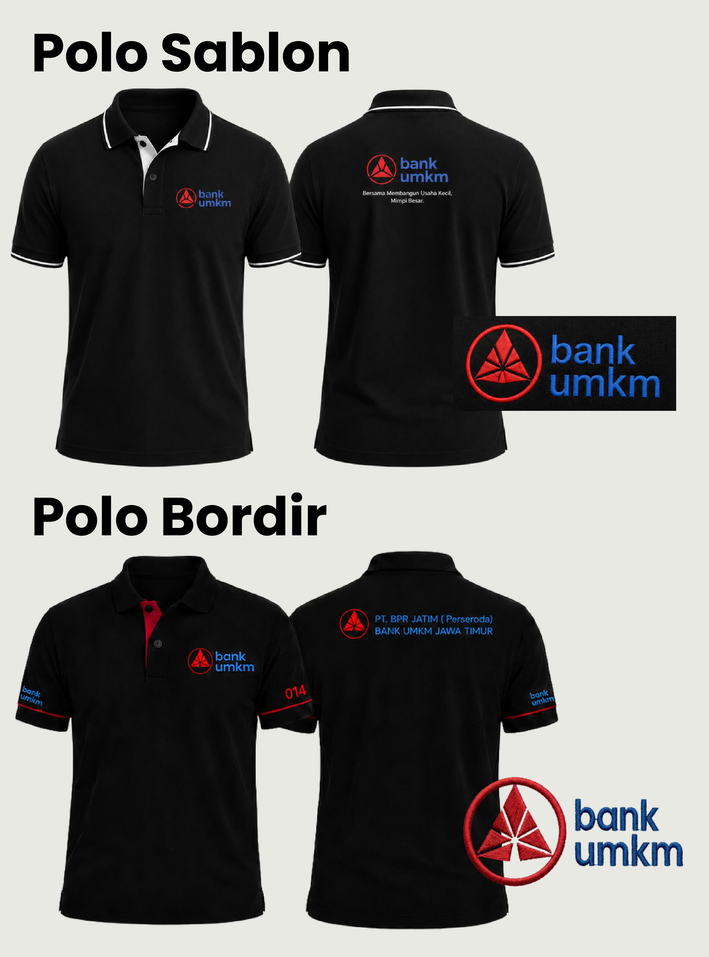 Contoh hasil sablon & bordir seragam Youniq Exclusive