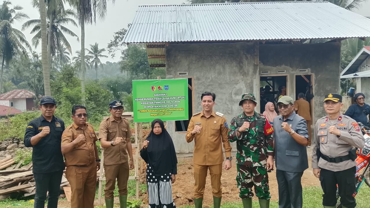 TMMD KE-130 KODIM 0310/SSD KEBUT REHABILITASI 5 RUMAH WARGA, LETKOL INF DICKY SAKTI MAULANA PASTIKAN HUNIAN LAYAK: TNI AD HADIR UNTUK RAKYAT