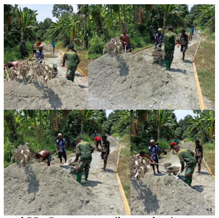 Terik Matahari Tak Surutkan Semangat, Satgas TMMD Ke-130 Kodim 1808/Mansel Bersama Warga Terus Berjuang Buka Akses Jalan Kampung Yamboi