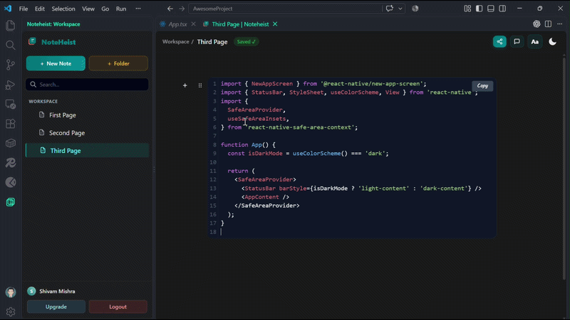 NoteHeist Search and Quick Open Demo