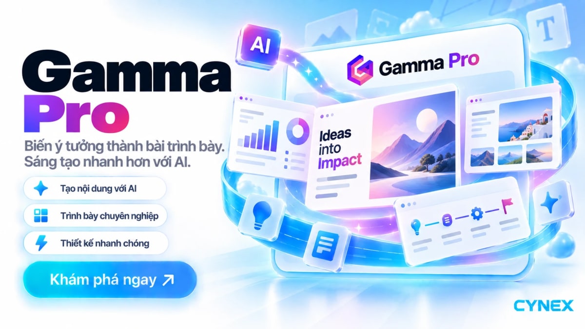Tài khoản Gamma AI Pro - Soạn slide nhanh chóng bằng AI