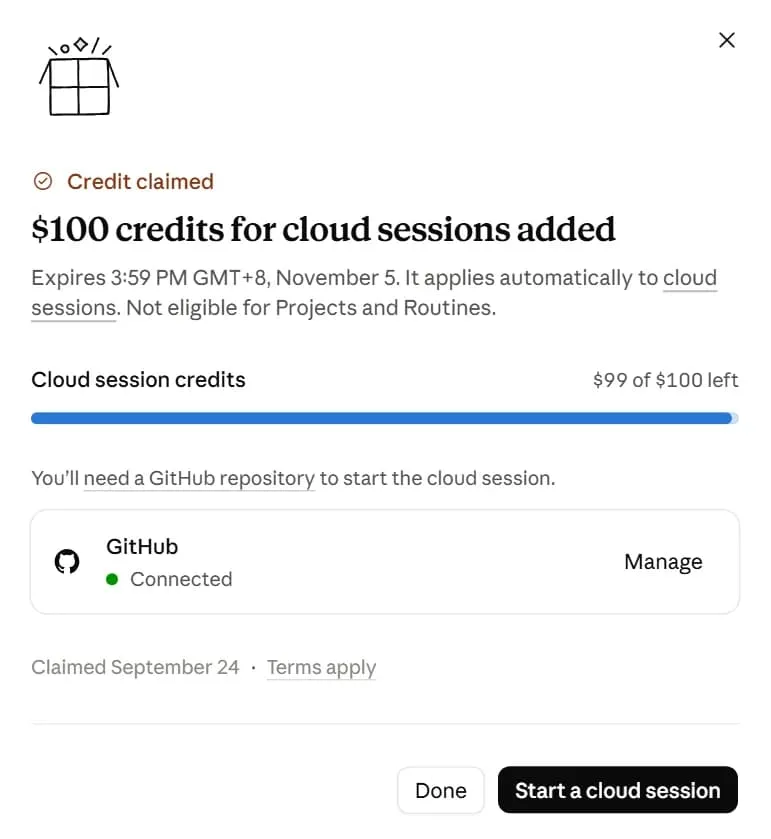 Thông báo Claude Code tặng $100 credit cho Pro và $250 credit cho Max