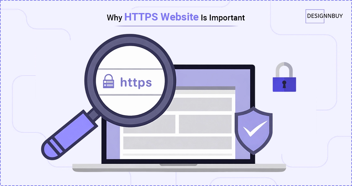 HTTPS website illustration showing encrypted file upload for secure online printing
