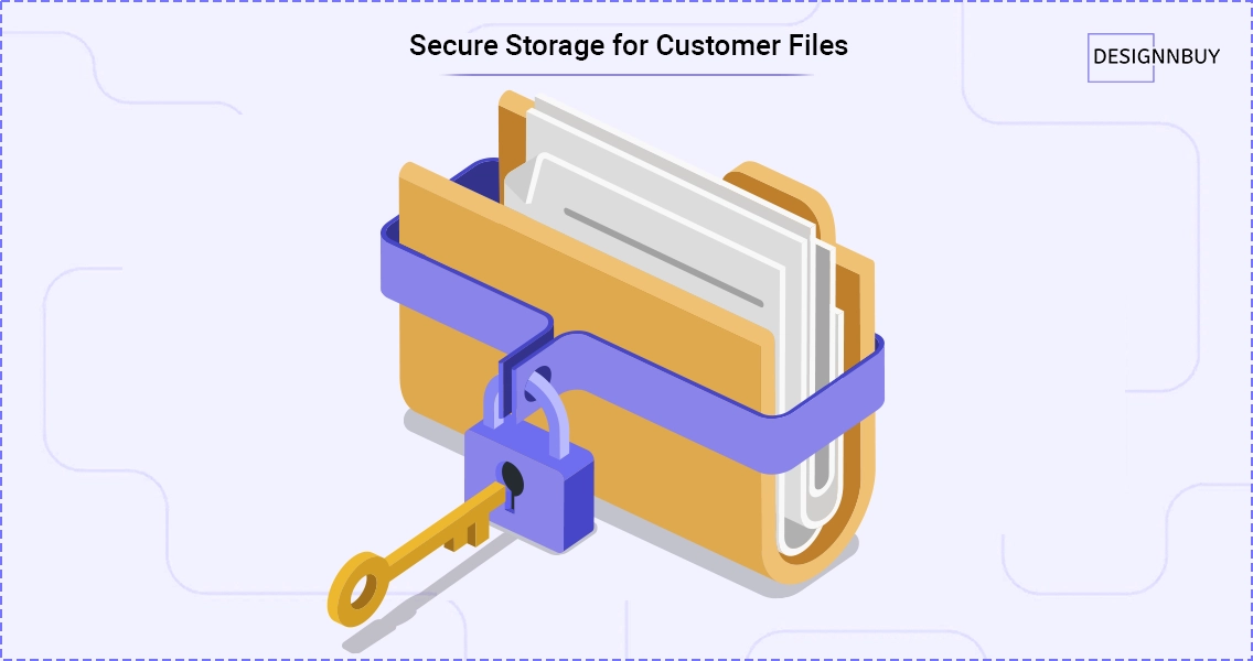 Locked folder illustration representing secure storage of customer print files