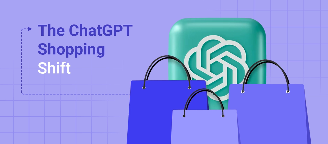 Illustration showing ChatGPT Shopping acting as a storefront where users explore and compare customizable print products.