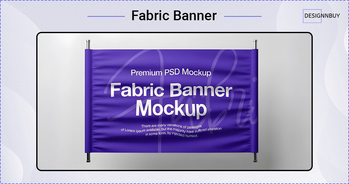 Fabric banner mockup with premium print finish for indoor promotional display