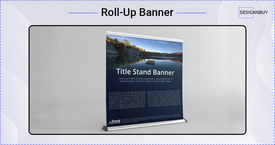 Retractable roll-up stand banner for trade shows, events, and retail promotions