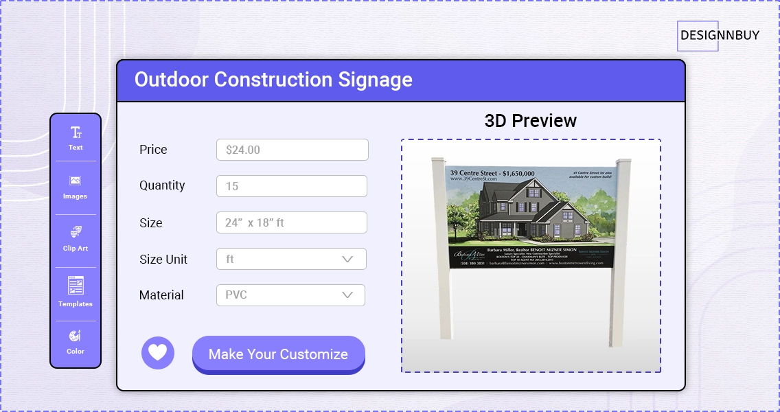 Outdoor Construction Signage | DesignNbuy web to print