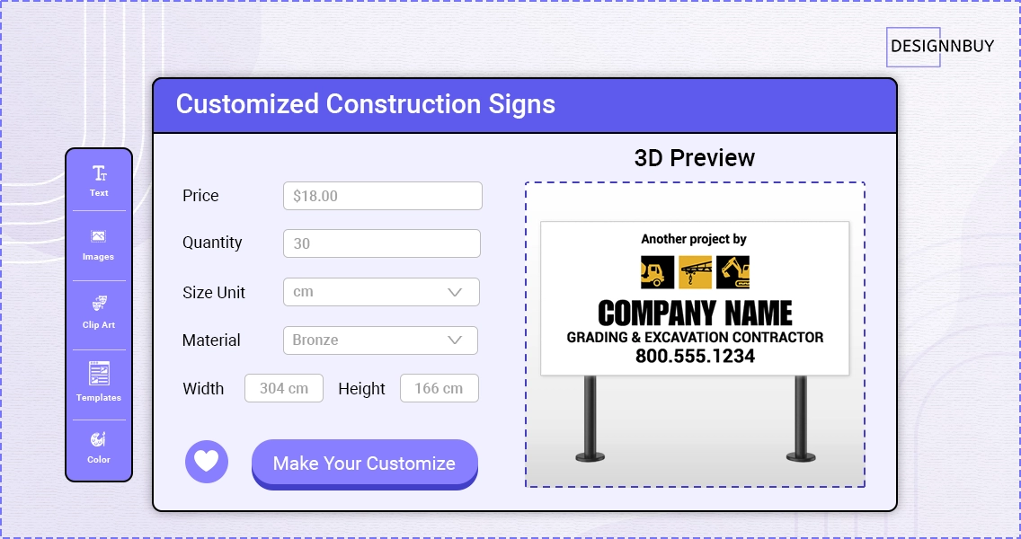 Permanent Construction Project Signs | Designnbuy web to print