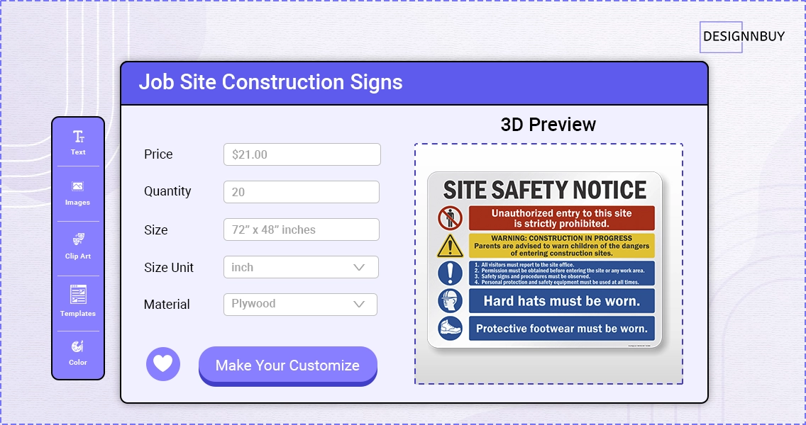 Job Site Construction Signs | Designnbuy web to print