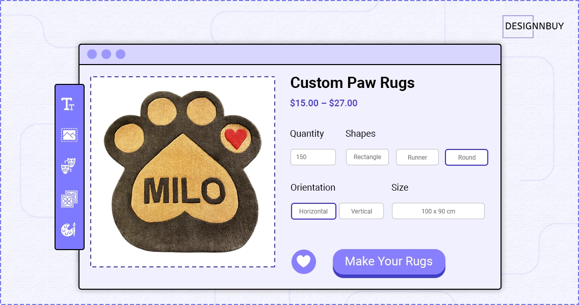 Custom Paw Rugs | Designnbuy web to print