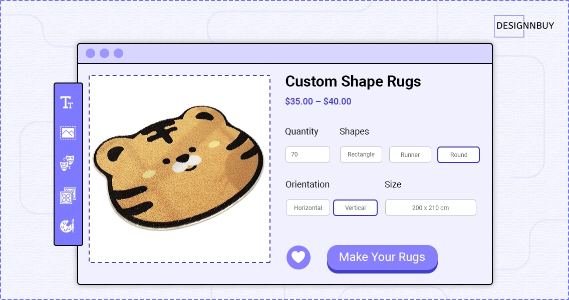 Custom Shape Rugs | Designnbuy web to print