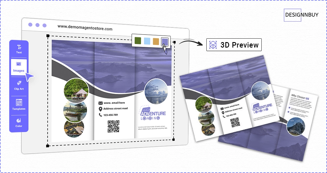 What Is 3D Live Preview for Tri-Fold Brochures | DesignNBuy
