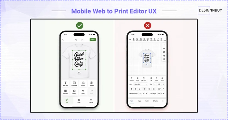 Mobile Web To Print Editor UX