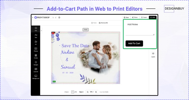 Add To Cart Path In Web To Print Editors
