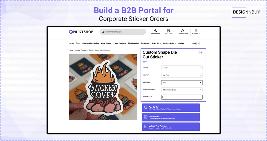 Build A B2B Portal For Corporate Sticker Orders